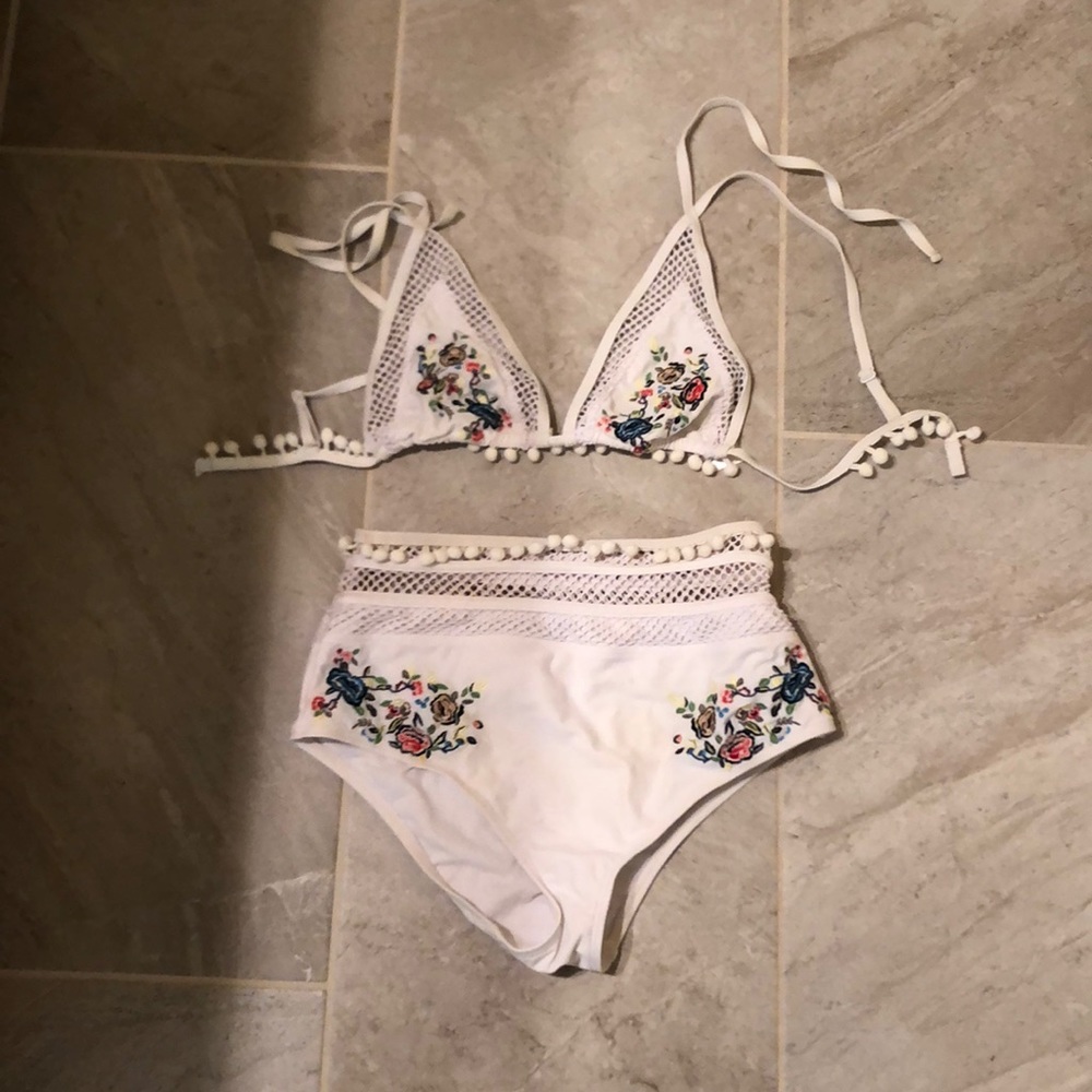 ASOS bikini, high waisted white bikini